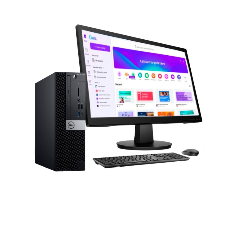 Dell Optiplex 7070 Slim, Core i7 9na. Gen. 16GB RAM DDR4, 512GB SSD, Monitor 22"
