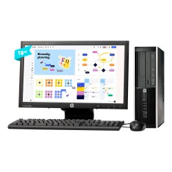 HP Elite Pro 6300 Desktop Core i5 3ra. Gen, 12GB RAM DDR3, 240GB SSD, Monitor 19"