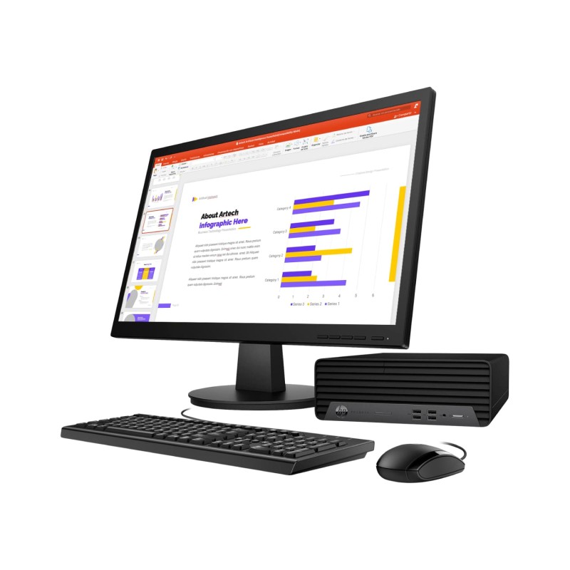 HP ProDesk 400 G7 Slim Core i5 10ma. Gen. 8GB RAM DDR4, 512GB SSD, Monitor 22"