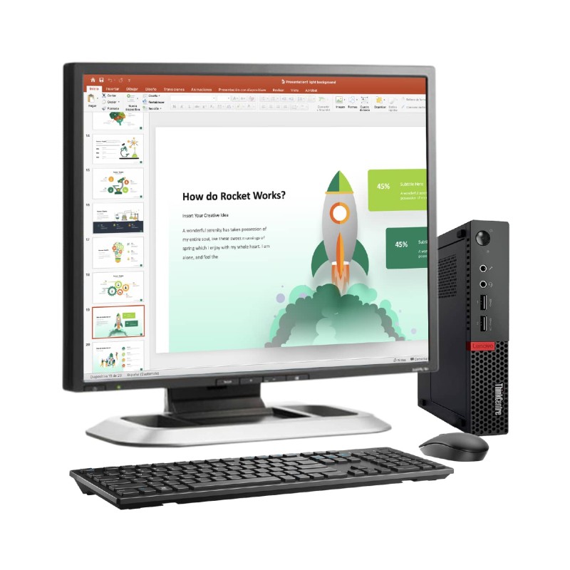 Lenovo M720Q Ultra Slim, Core i3 8va. Gen. 16GB RAM DDR4, 128GB SSD, Monitor 19"