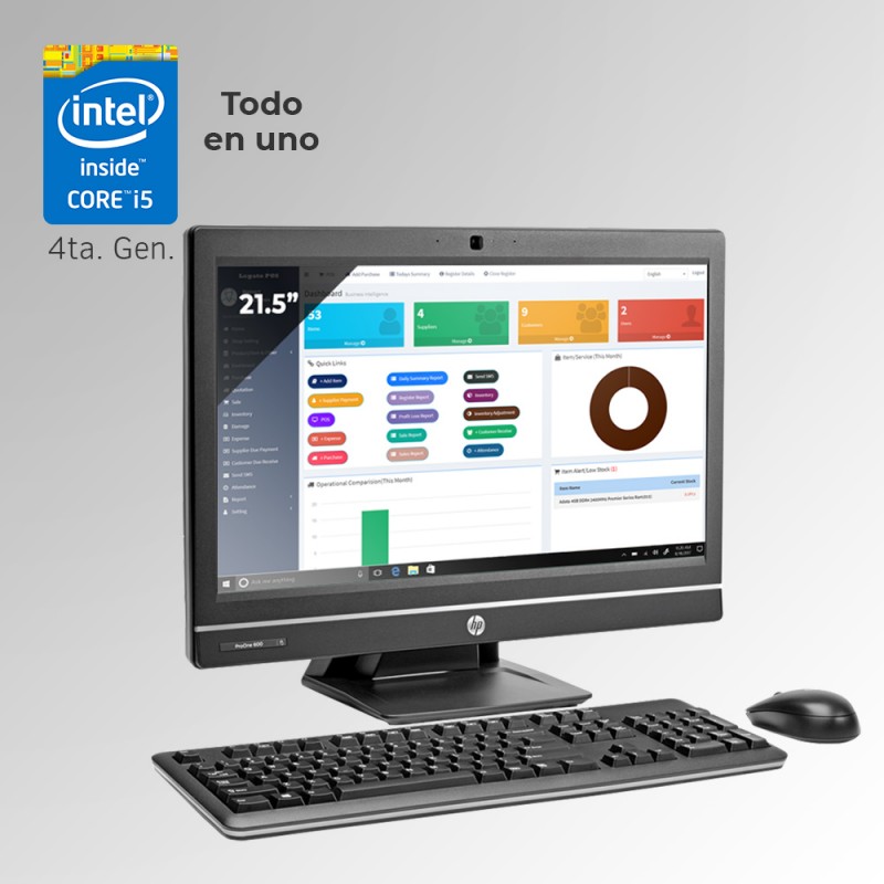 HP ProOne 600 G1 Todo En Uno Core i5 4ta. Gen. Pantalla 21.5", 8GB RAM DDR3, 500GB HDD